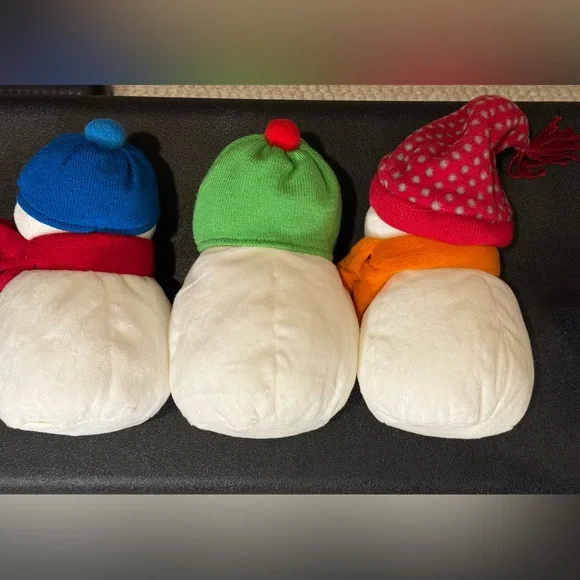 St. Nicholas Square Snowman Trio with Red, Orange, and Green Accents - Picture 4 of 4